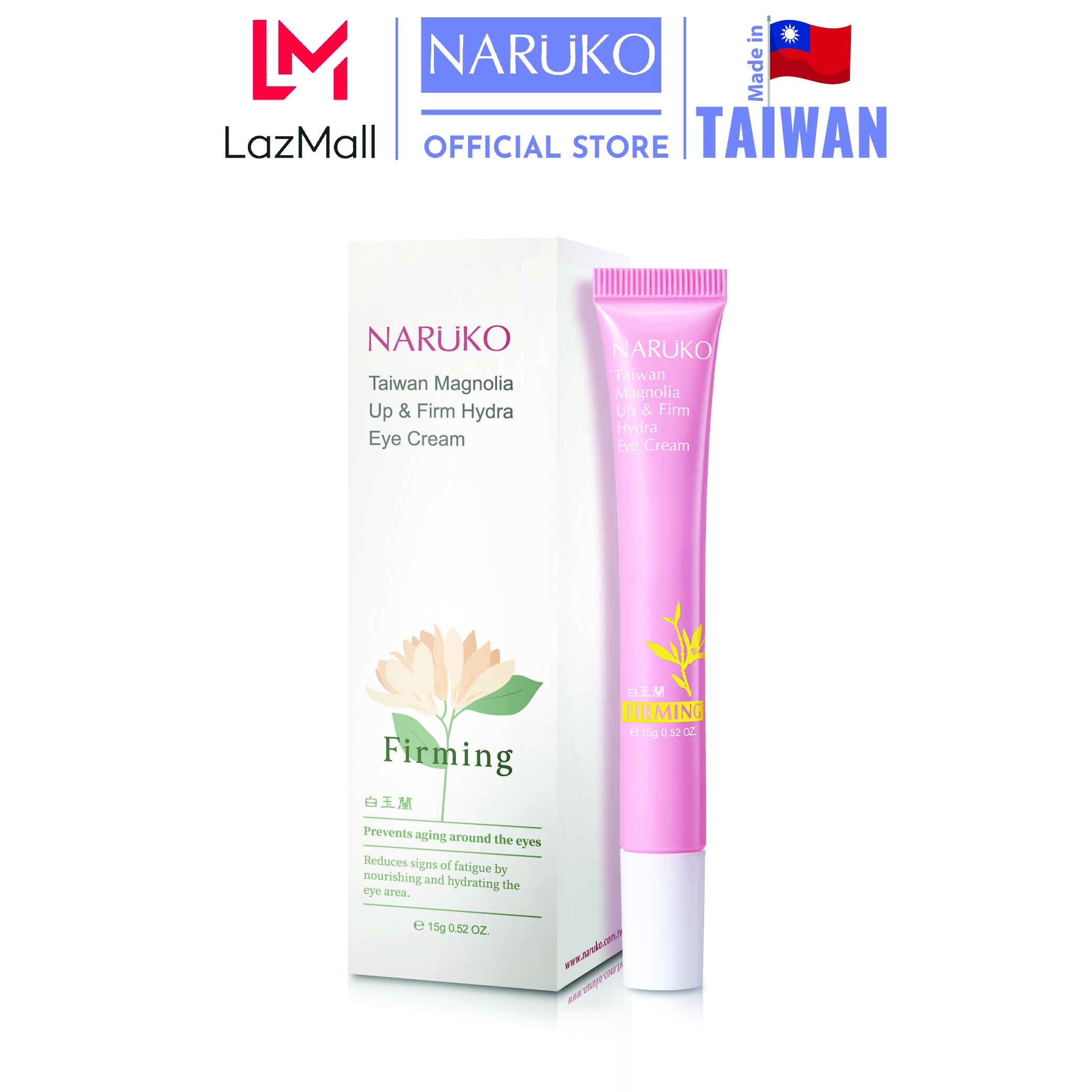 Naruko kem dưỡng vùng mắt bạch ngọc lan 15 gr – Naruko Taiwan Magnolia Brightening and Firming Vitamin K Eye Cream EX 15 gr
