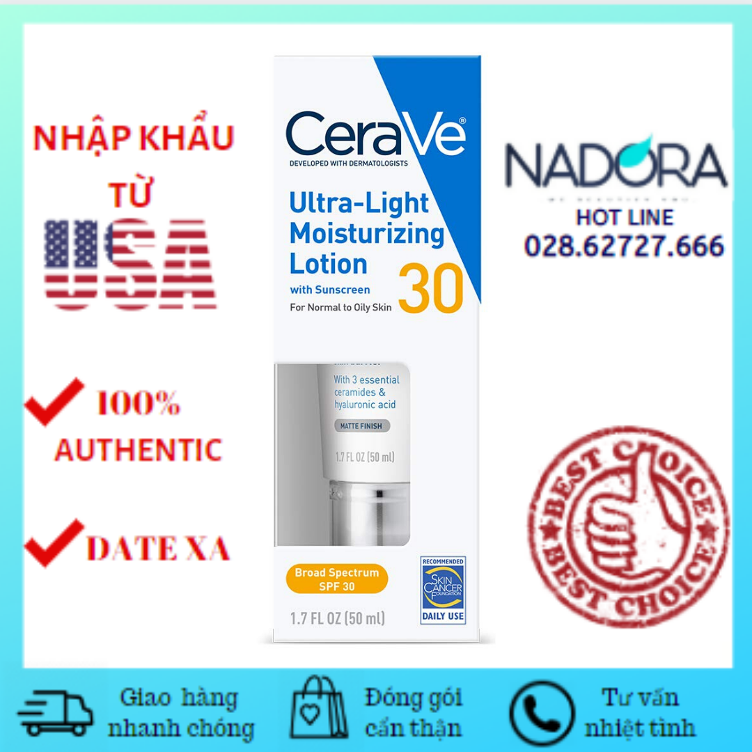 Kem Cấp Ẩm Ngày Cho Da Dầu CeraVe Ultra-Light Moisturizing Lotion SPF30 (50ml)