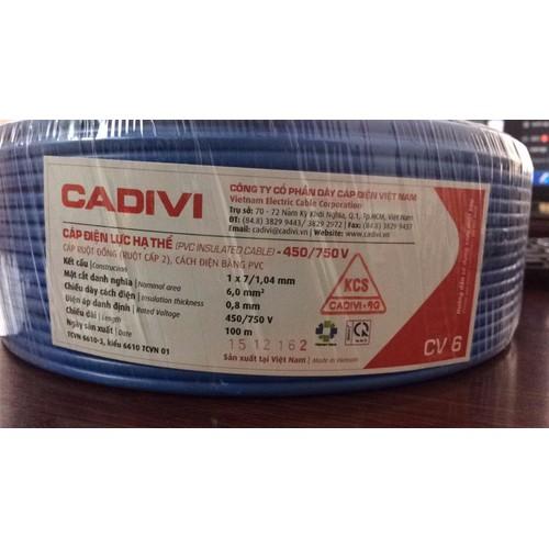 DÂY CÁP ĐIỆN CADIVI CV6,0 mm2 - 100 mét