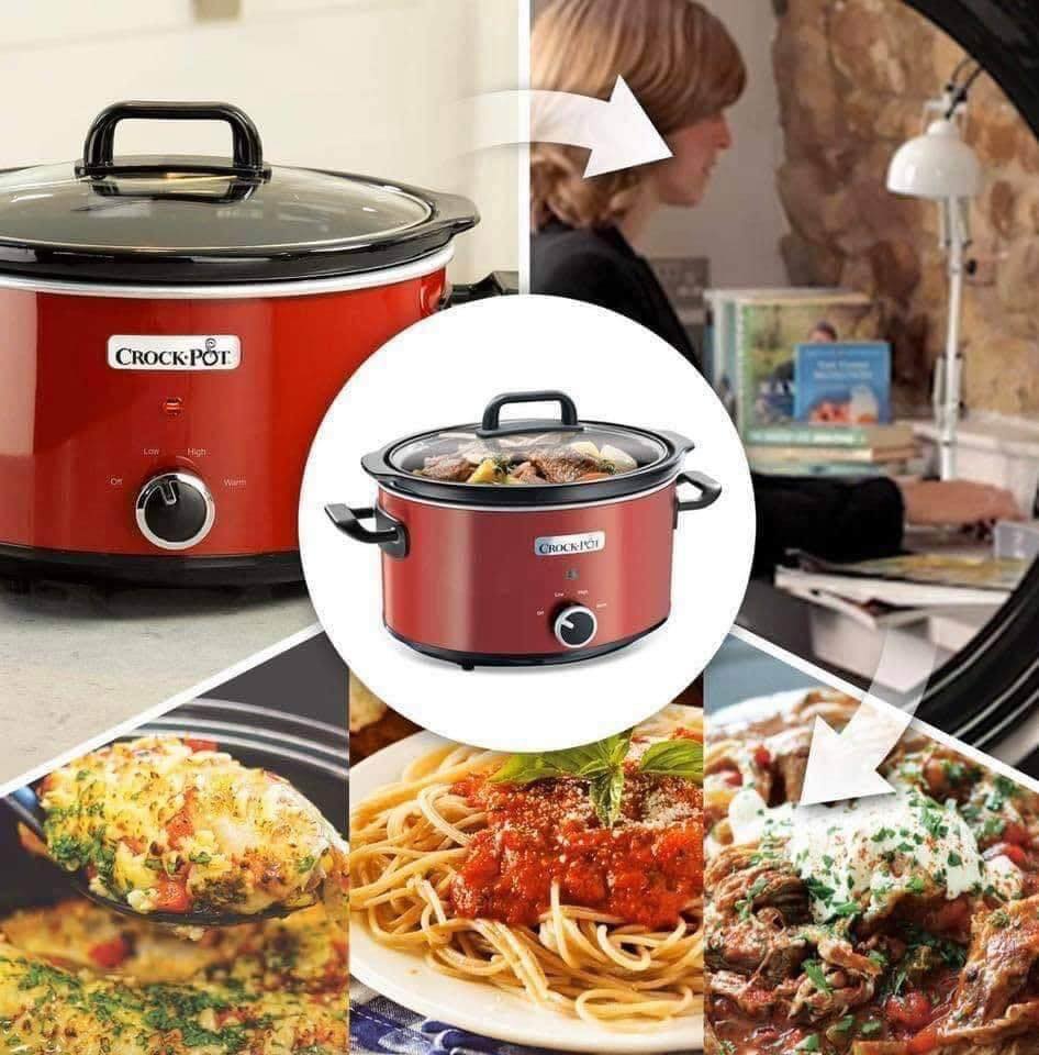 Nồi nấu chậm crock pot đỏ 3.5l
