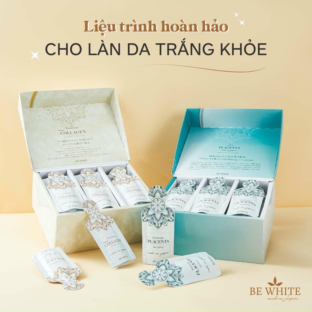 [HCM]COLLAGEN NHAU THAI NGỰA ĐUA TỔ YẾN BEWHITE PLACENTA - full hộp