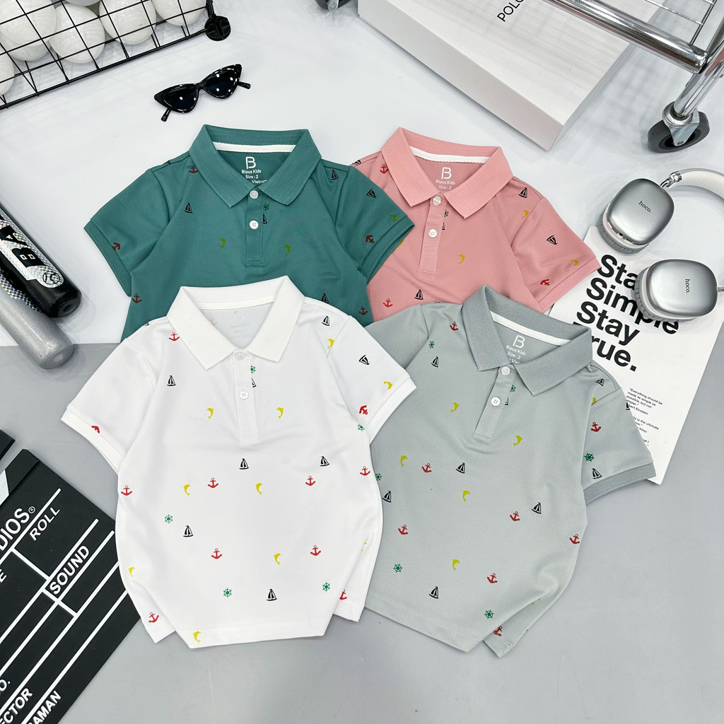 Combo 3 áo polo cho bé trai bé gái năng động dễ thương apl003