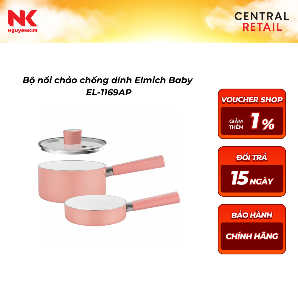 Bộ nồi chảo chống dính Elmich Baby EL-1169AP