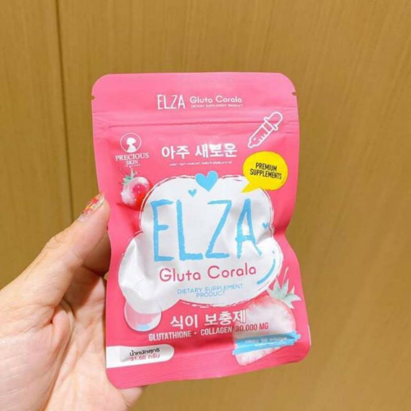 [HCM]Viên  dưỡng  trắng  da giảm mụn ELZA GLUTA CORALA viên dưỡng  da Collagen Thái Lan
