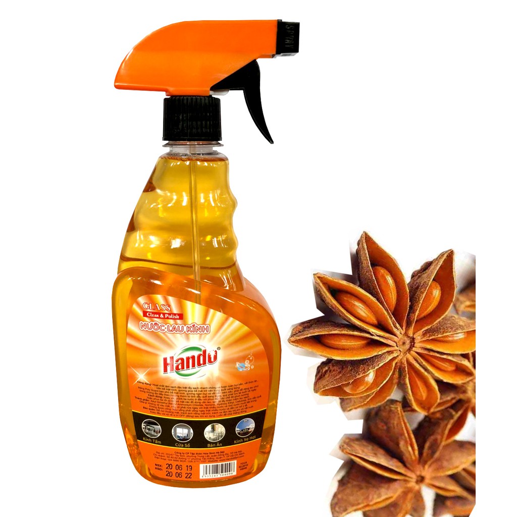 [HCM]Nước lau kính siêu sạch an toàn Hando 680ml Hương Quế GSG439