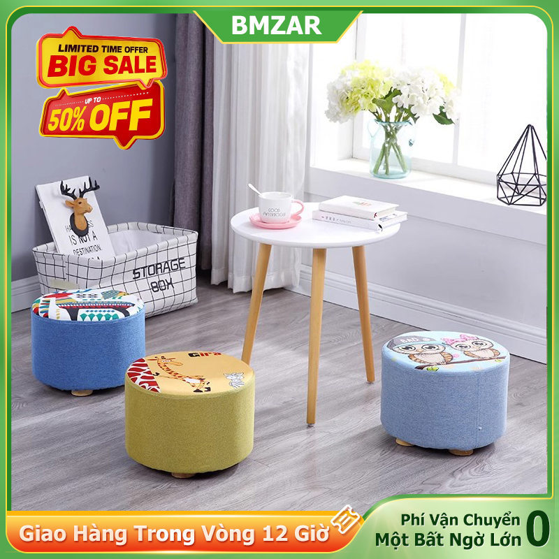 NES Ghế đẩu thấp thấp đa năng Ghế Đôn Sofa Ghế Gác chắc chắn ( mặt Tròn cao 20cm )