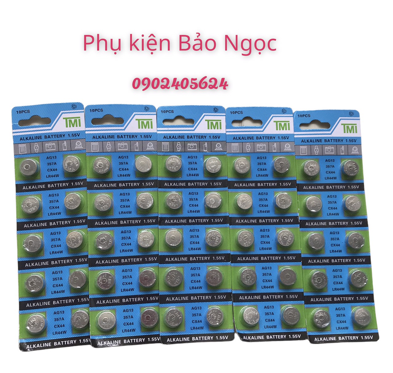Combo 5 vỉ pin soda lr44, a76, ag13 lr44 a13