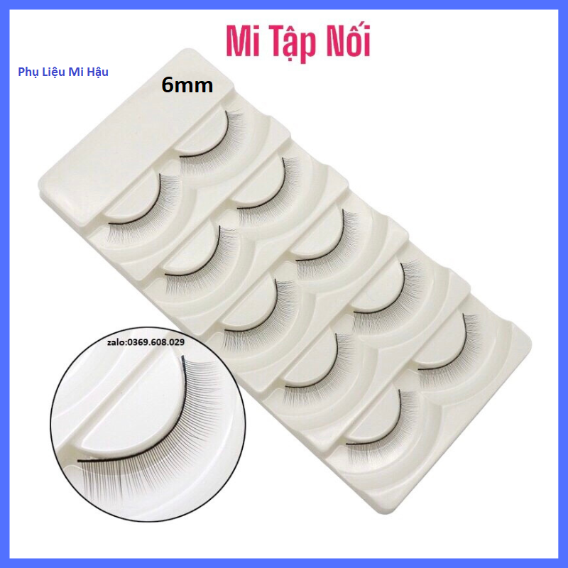 Mi tập nối 5 cặp, hộp mi gỉa tập nối mi cho học viên_mi học nối_dụng cụ học nối mi_phụ liệu mi hậu