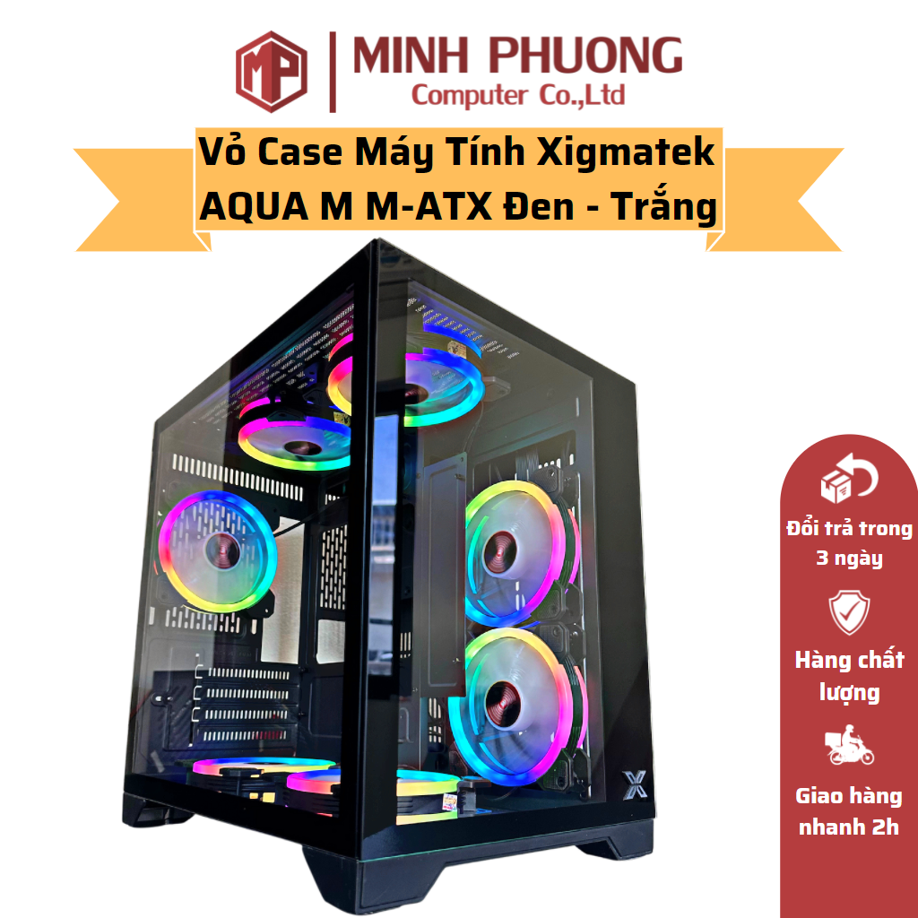 Vỏ case máy tính xigmatek xigmatek aqua m - m atx hàng chính hãng