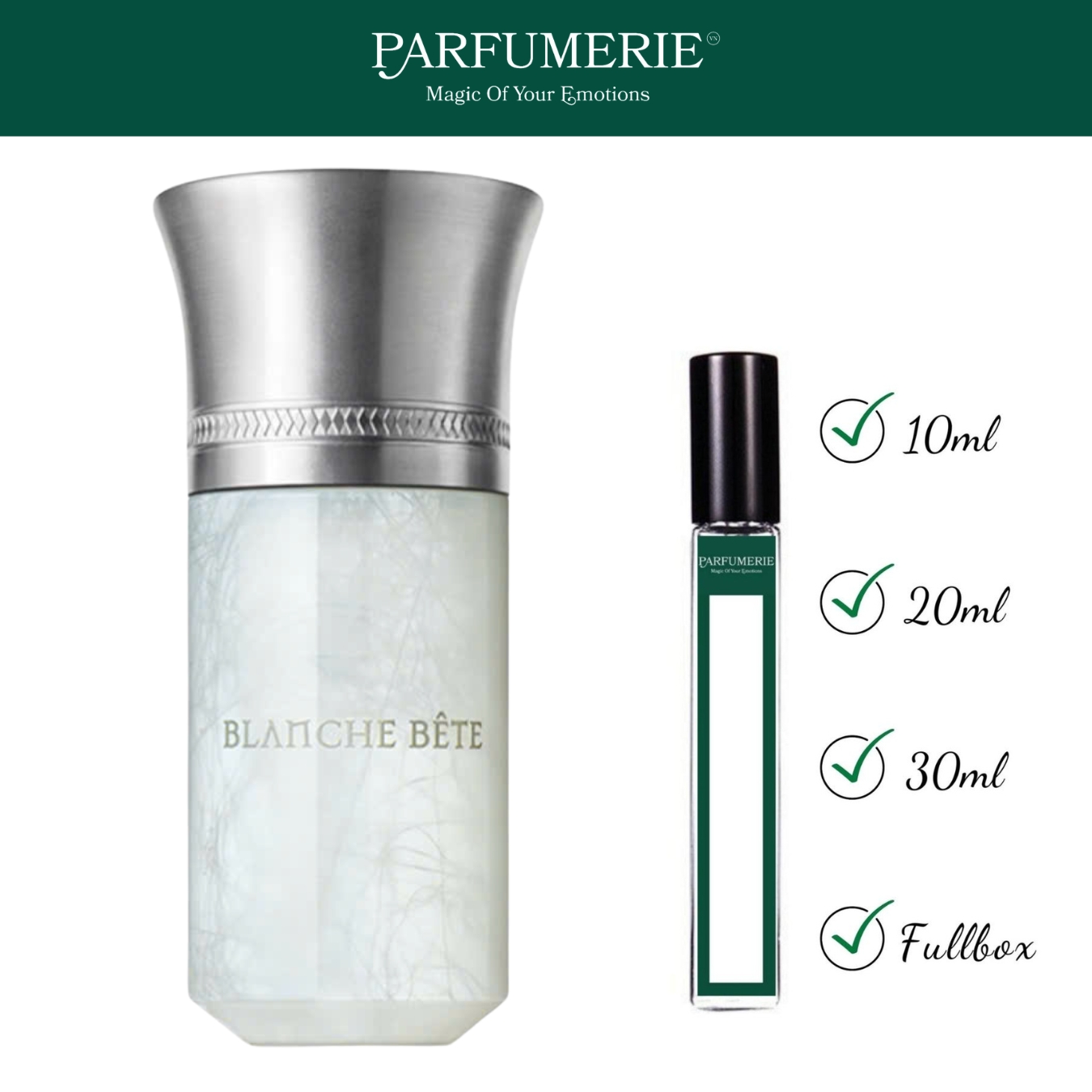 Nước hoa Unisex Blanche Bête EDP - hương thơm Sang trọng, Ấm áp - Parfumerie Trial Size 10ml/20ml/30ml