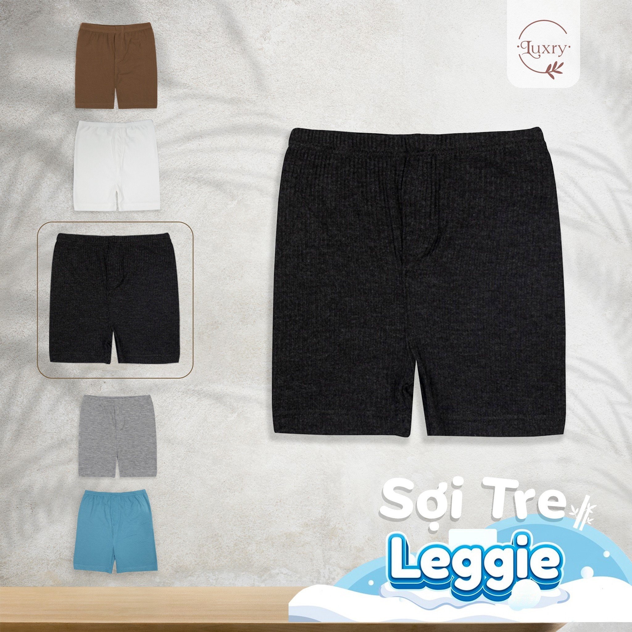 Quần legging đùi cho bé từ vải sợi tre cao cấp thoáng khí co giãn 4 chiều