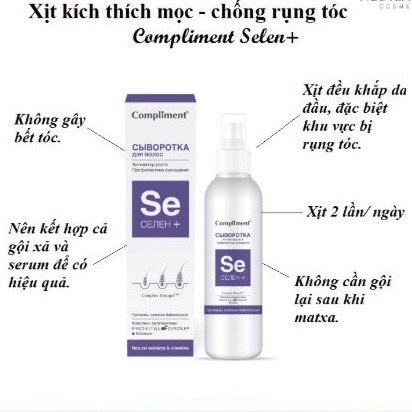 Xịt kích thích mọc tóc - chống rụng tóc Compliment Selen