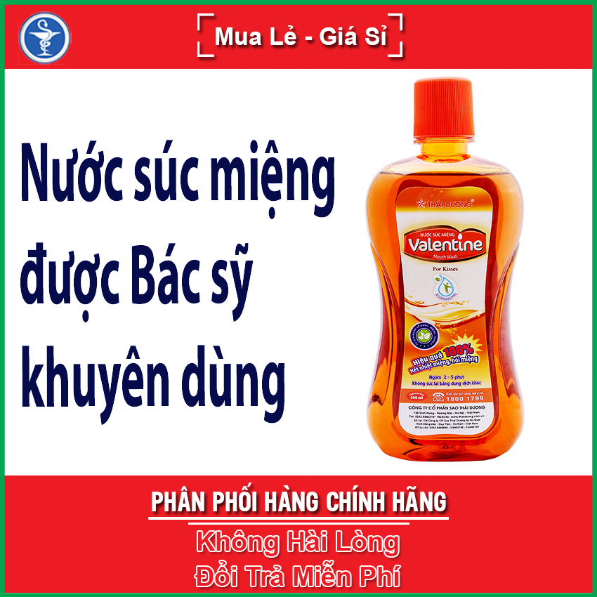 Nước súc miệng Thái Dương Valentine Chai 500ml - Giúp hơi thở thơm mát
