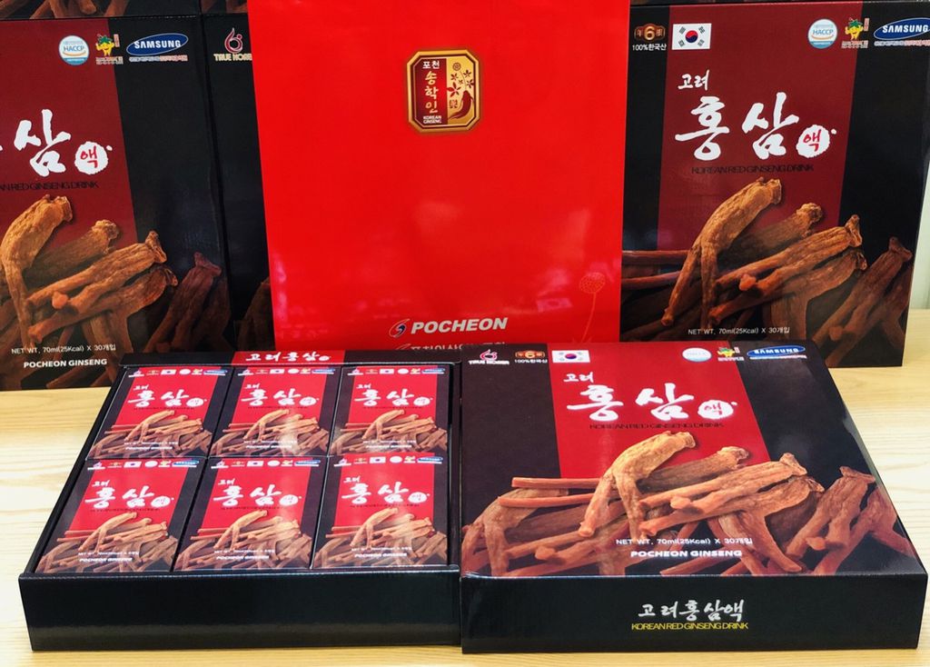 [ QUÀ BIẾU TẾT] Nước hồng sâm Hàn Quốc Pocheon Hàn Quốc - Hộp 30 gói - Nước Sâm bồi bổ sức khỏe - Quà tặng, quà biếu