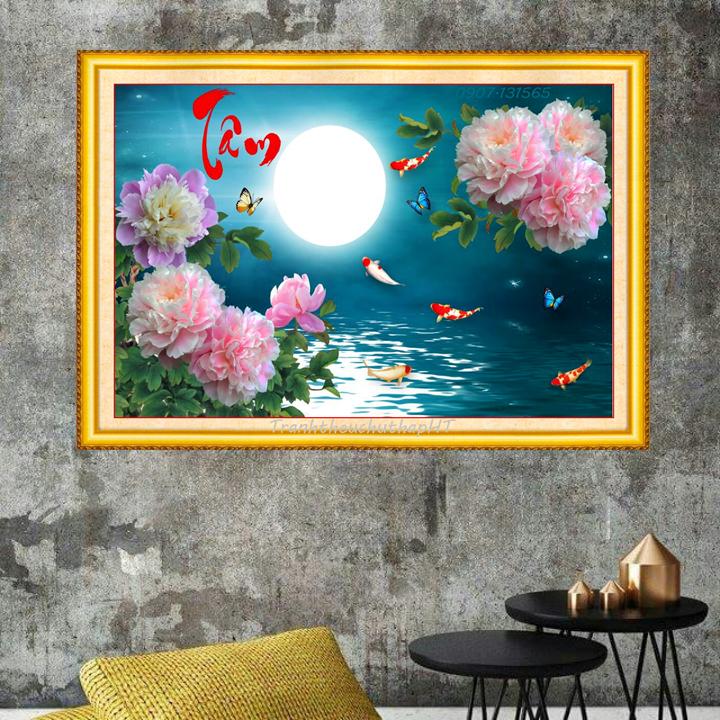 [HCM]Tranh đính đá chữ tâm VS323 - tự đính