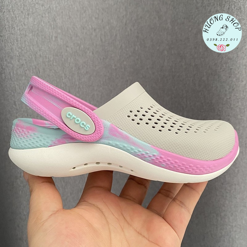 Tặng jibit, Dép sục trẻ em Literide 360 clog Ghi loang êm nhẹ cho bé