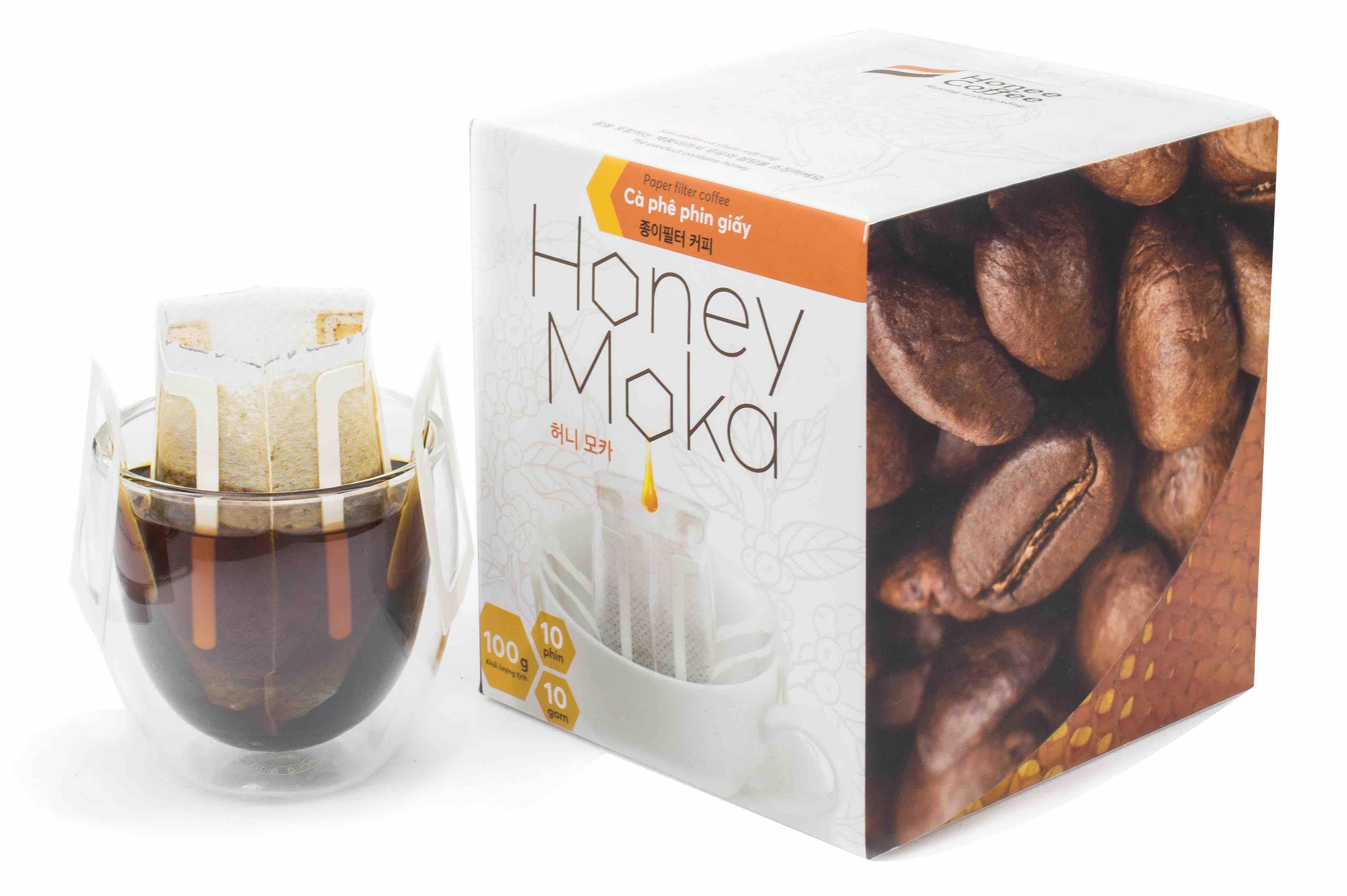 Cà phê phin giấy Honey Moka hộp 10 gói - Honee Coffee