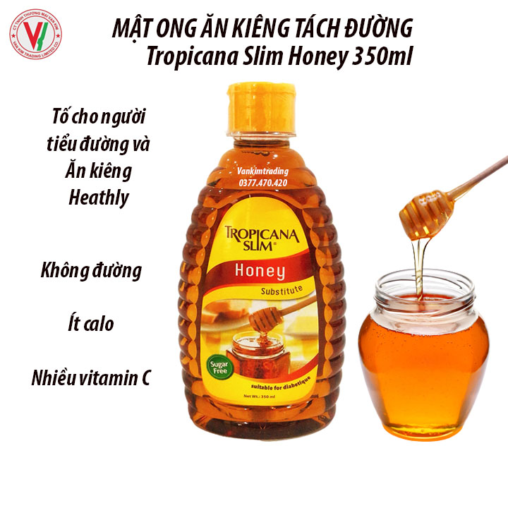 [HCM]Mật ong ăn kiêng không đường Tropicana Slim Honey 350ml - Sản phẩm phù hợp với người có nhu cầu ăn kiêng. người đái tháo đường hay tăng cường sức khỏe và sức đề kháng