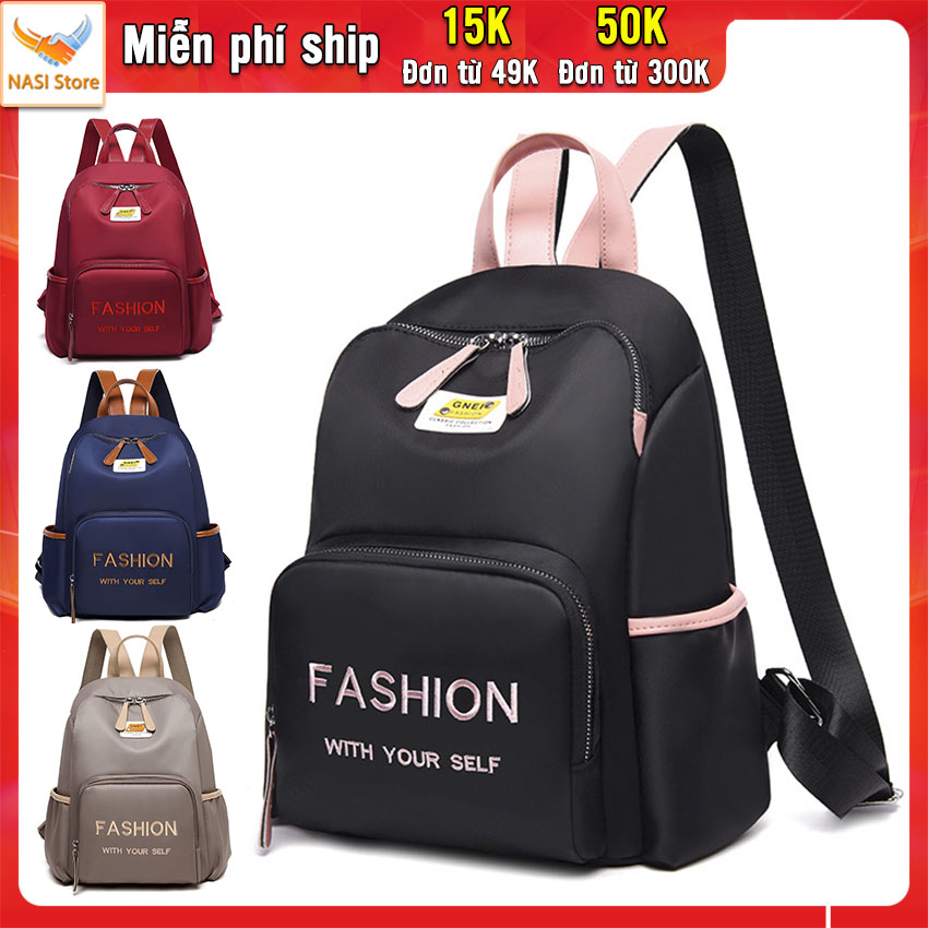 Balo nữ thời trang B1020 NASI Store ba lô nữ đi học vải dù cao cấp đi chơi du lịch mẫu đẹp phong cách Hàn Quốc