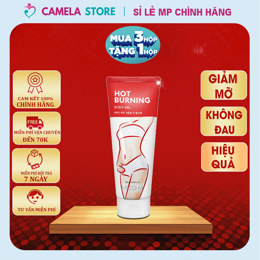 Kem massage tan mỡ hàn quốc missha hot burning body gel 200ml giảm mỡ bụng đùi tay hiệu quả