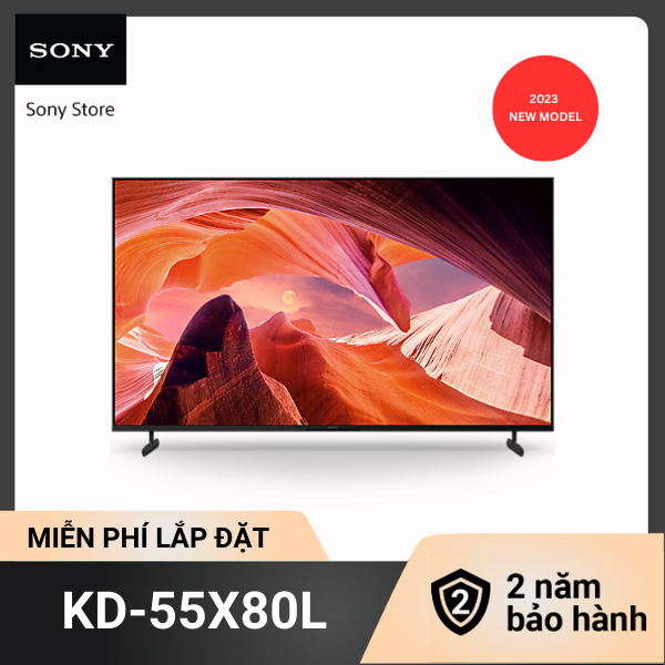 Tivi Sony 55 inch | 55X80L | 4K Ultra HD | Dải tần nhạy sáng cao (HDR) | Smart TV (Google TV) (NEW 2023)