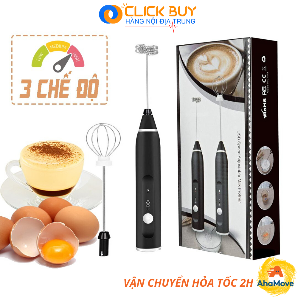 Máy Đánh Trứng Cầm Tay 3 Tốc Độ SẠC PIN LOẠI MỚI, Máy Tạo Bọt Cafe và làm CAPPUCHINO TẠI NHÀ, 2 Đầu Khuấy Inox, Máy Đánh Trứng Cao Cấp HÀNG MỚI Đẳng Cấp Khi Sử Dụng, Phới Đánh Trứng Mini