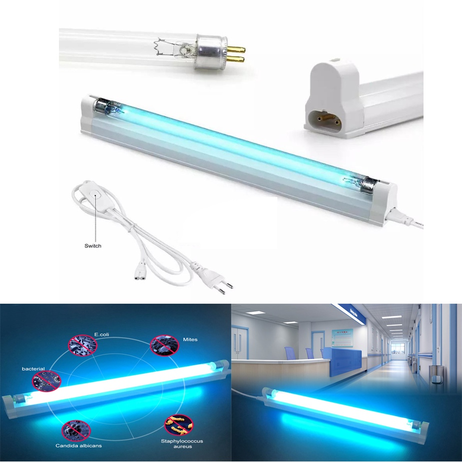 Máy khử trùng tia UV 8W/6W 220V rắc cắm Châu Âu Khử Trùng đèn UV Nhà Xách Tay T5 LED Khử Trùng Đèn Đa Năng UVC Ozone Diệt Khuẩn Đèn Ống ánh sáng tia cực tím Cho phòng ngủ trong nhà