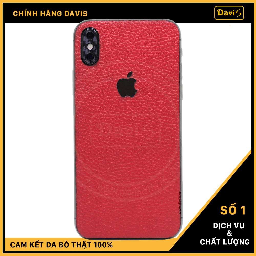 Dán da điện thoại iPhone X | XS | XS Max làm từ da bò thật cao cấp, sang trọng nhiều hữu ích - Chính hãng Davis.