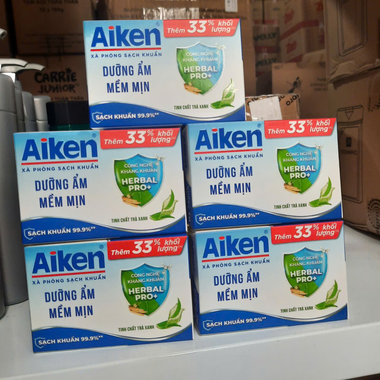 Combo 5 Xà Bông Cục Sạch Khuẩn Aiken 120G (TẶNG 33%)