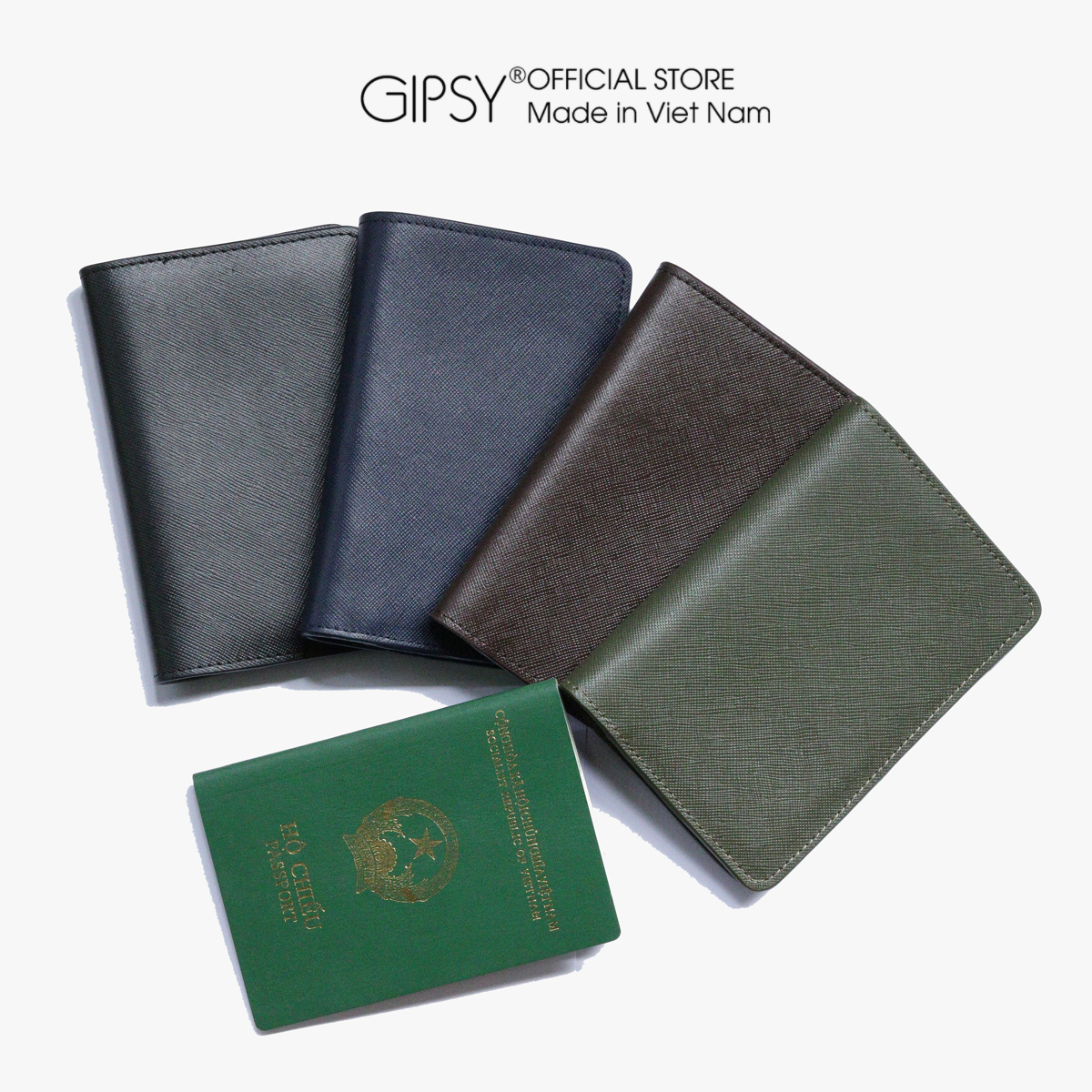 Ví da đựng passport hộ chiếu da bò thật thương hiệu gipsy
