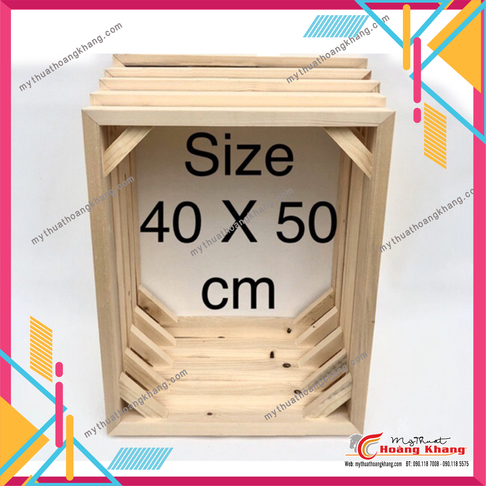 Khung Gỗ Căng tranh , Khung Gỗ Căng Vải Vẽ Tranh sơn dầu, Tranh số Hóa , Đủ Kích Thước 40 x 40cm - 40 x 50cm  Tặng Kèm Móc Treo, Đinh căng tranh