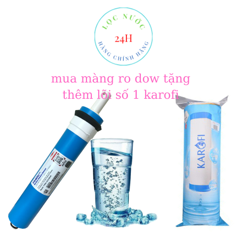 Màng ro dow dùng cho máy lọc ro tặng kèm lõi số 1 karofi _ hàng chính hãng