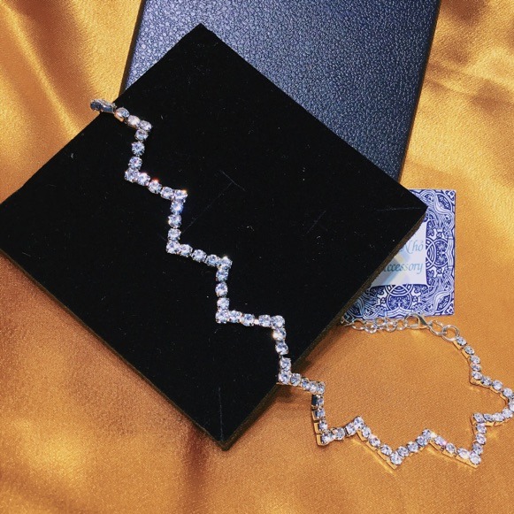 [HCM]Vòng Cổ Choker Đá Nữ Đẹp Hình Zizaz Quyến Rũ Có Hình Thật Mẫu Mang NHÀ NHỎ MS 1598 cam kết hàng y hình shop tự chụp không đen không gỉ