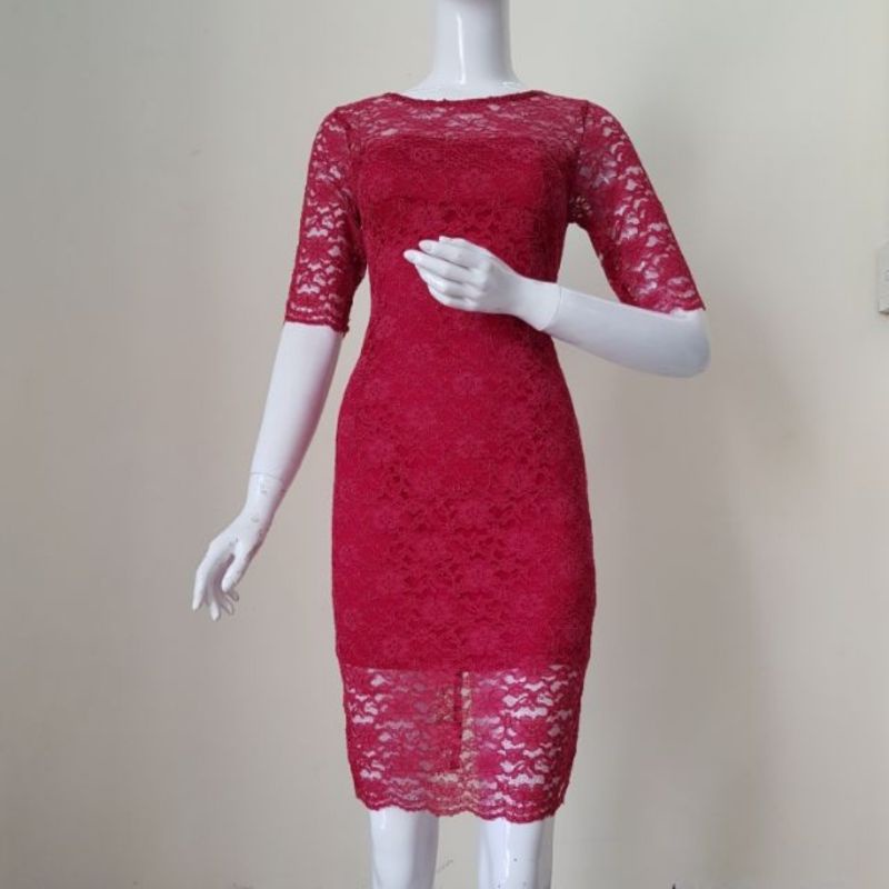 Zerasy - đầm body tay lỡ màu đỏ đô