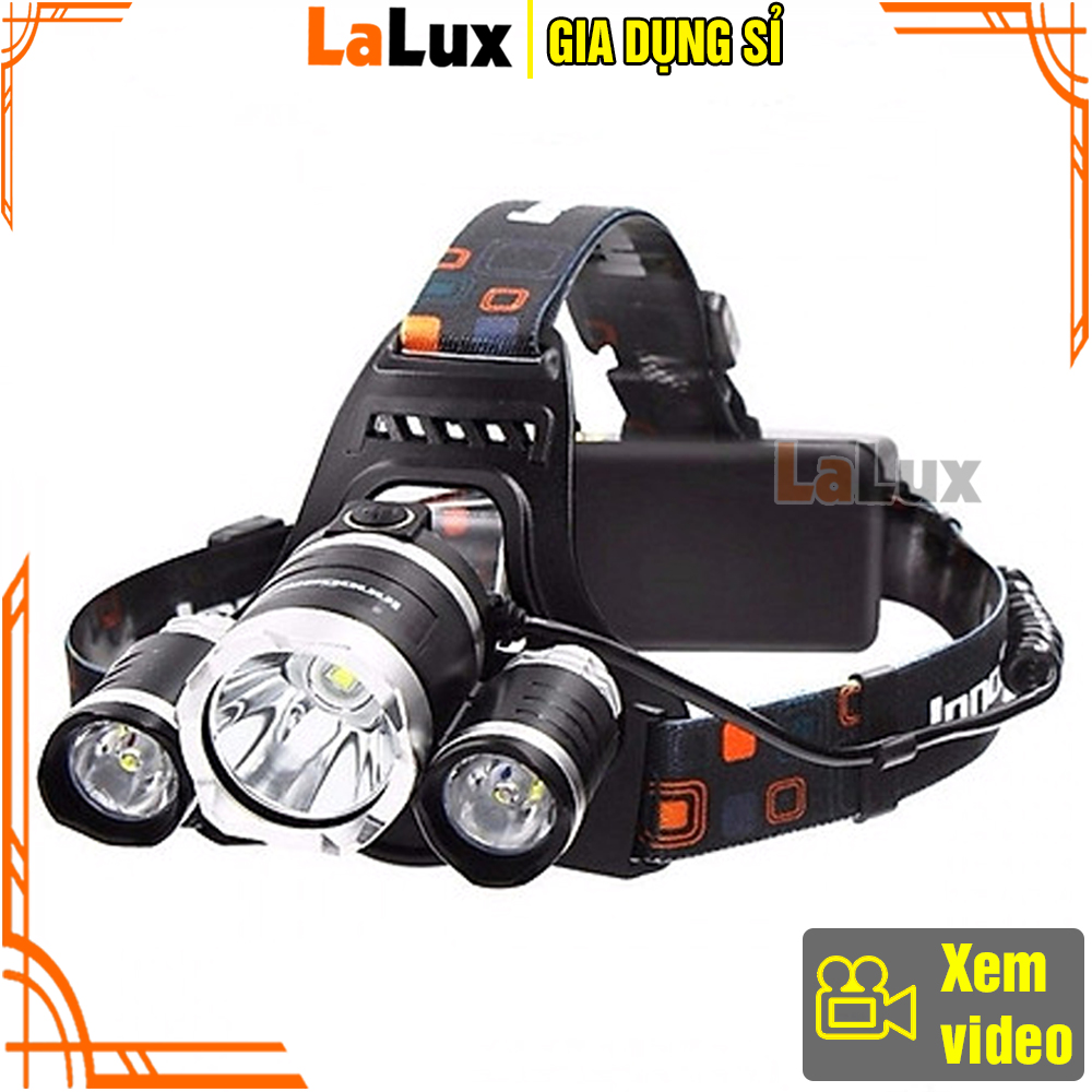 Đèn pin đội đầu high power headlamp - 3 bóng đèn led 30w - đồ điện gia dụng, chống thấm nước tốt , đèn pin đội đầu, đèn đội đầu cao cấp, đèn đội đầu led hàng loại xịn lalux