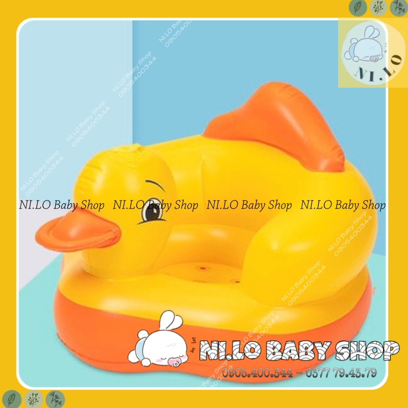 Ghế hơi tập ngồi cho bé, ghế phao tập nồi cho bé từ 6 tháng tuổi, hình vịt vàng dễ thương an toàn cho bé