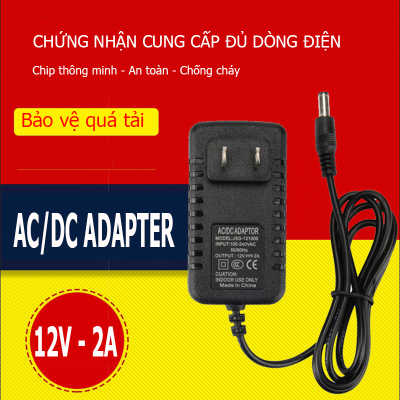 Bộ chuyển đổi nguồn 220v sang 12v-2a - bộ chuyển đổi nguồn điện ac/dc 100-220v sang 2v 2a chất lượng cao