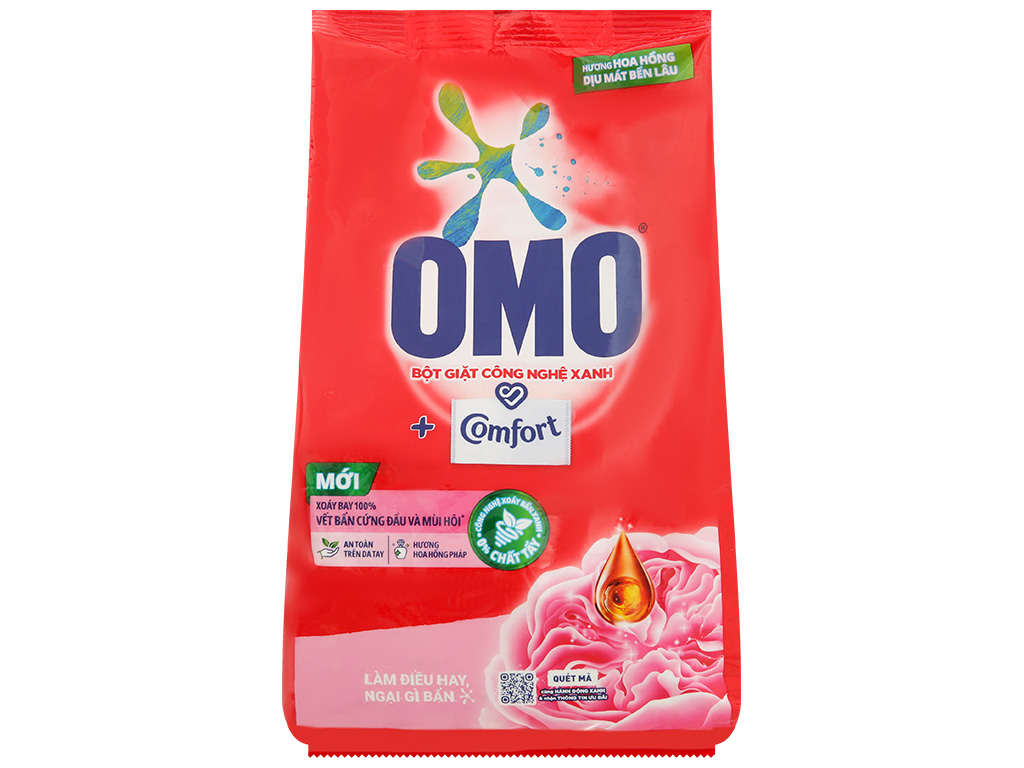 Bột giặt OMO Comfort hương hoa hồng Pháp túi 5.3kg