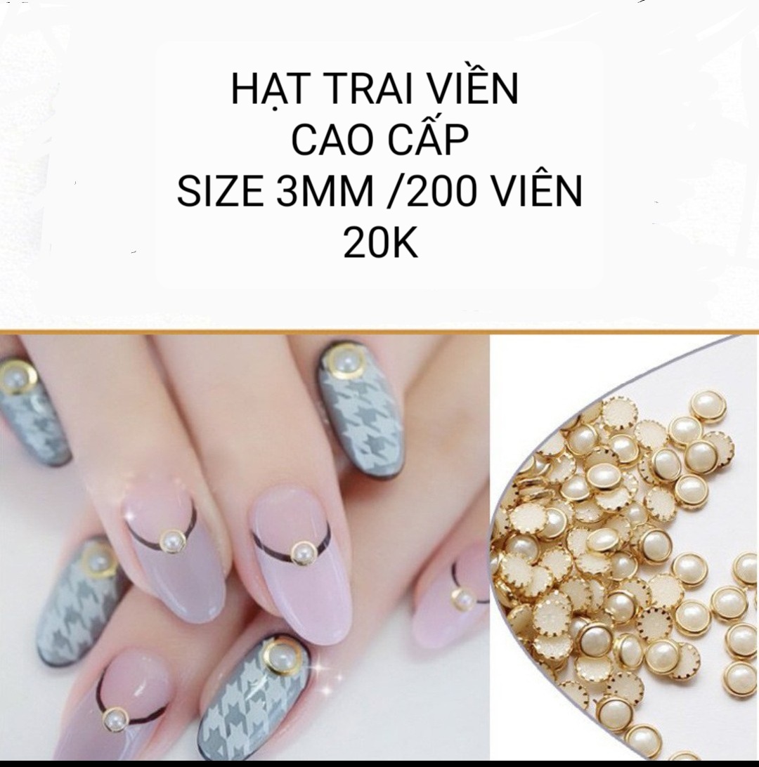 Hạt trai viền -đính móng -trang trí nail