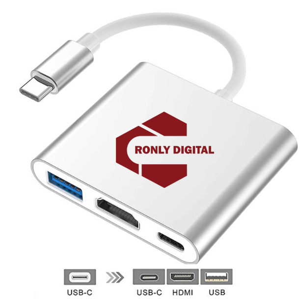 Hub typec to hdmi female, usb 3.0, type c , cáp chuyển đổi typec sang hdmi cái usb 3.0, type c , cáp chuyển đổi typec 3 trong 1