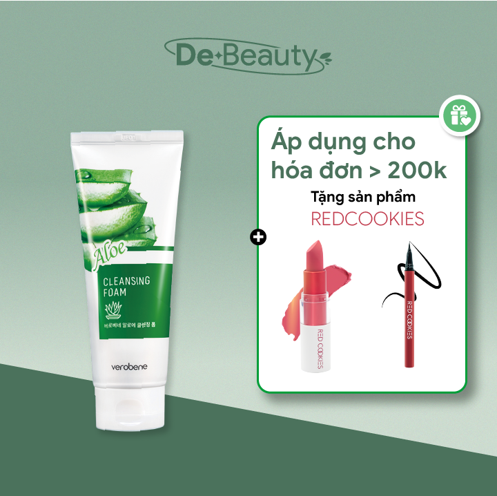 Sữa rửa mặt nha đam Verobene, làm sạch nhẹ nhàng, cấp ẩm cho da mềm mịn, 150ml