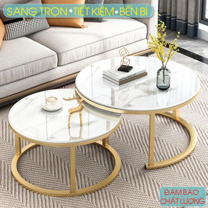 Bàn trà đôi sofa, bàn trà tròn đẹp - bền - thông minh, bàn trà phòng khách mặt gỗ giá tốt