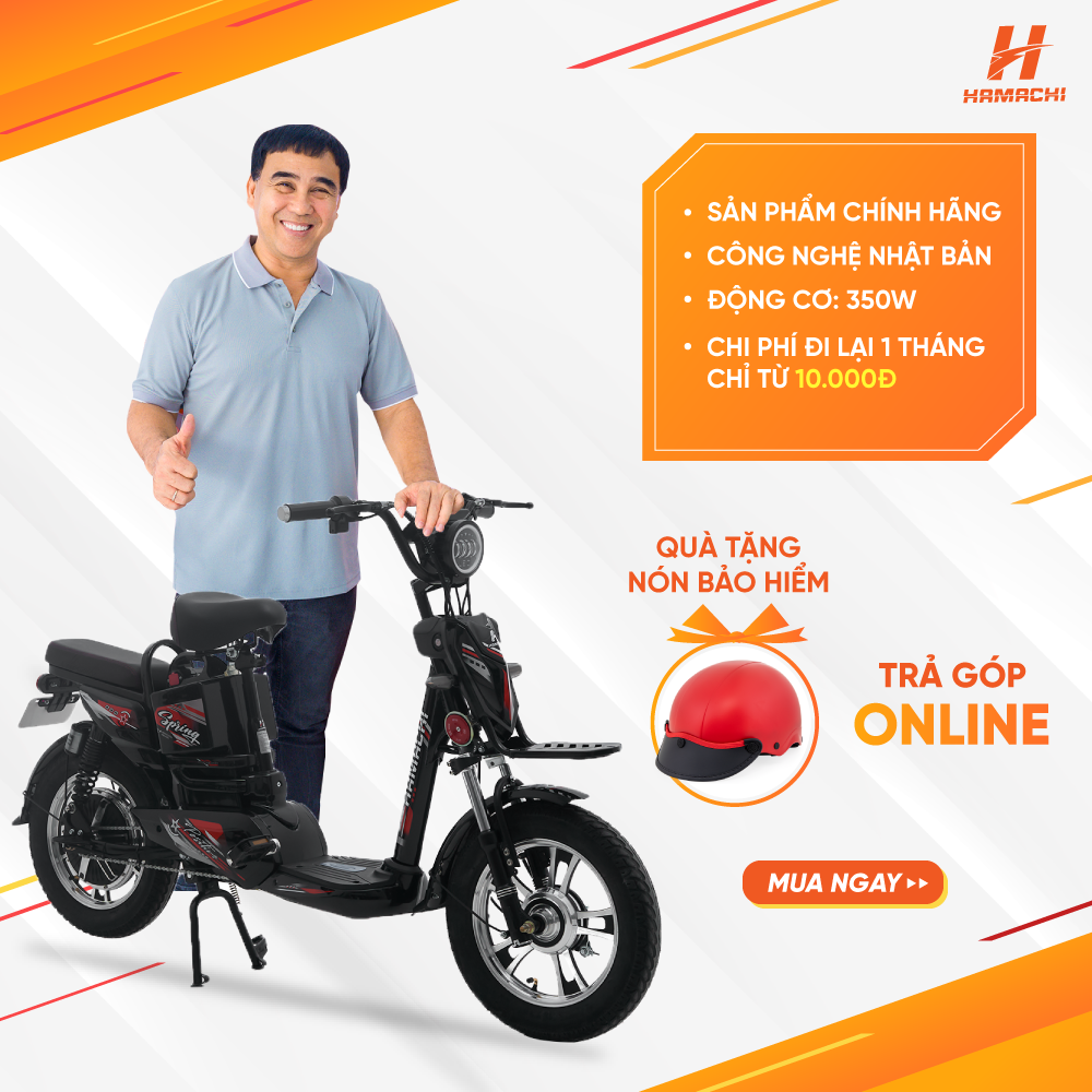 Xe Điện Cao Cấp HAMACHI Spring  Thiết Kế Gọn Nhẹ Bền Bỉ Vận Hành Mạnh Mẽ Và Êm Ái 55kg