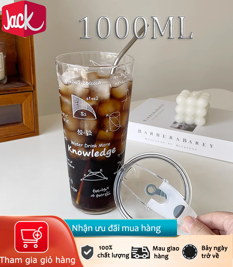 Jack 2023 mới công suất lớn 1000ml nhiệt độ cao chống cháy cách nhiệt ly thủy tinh