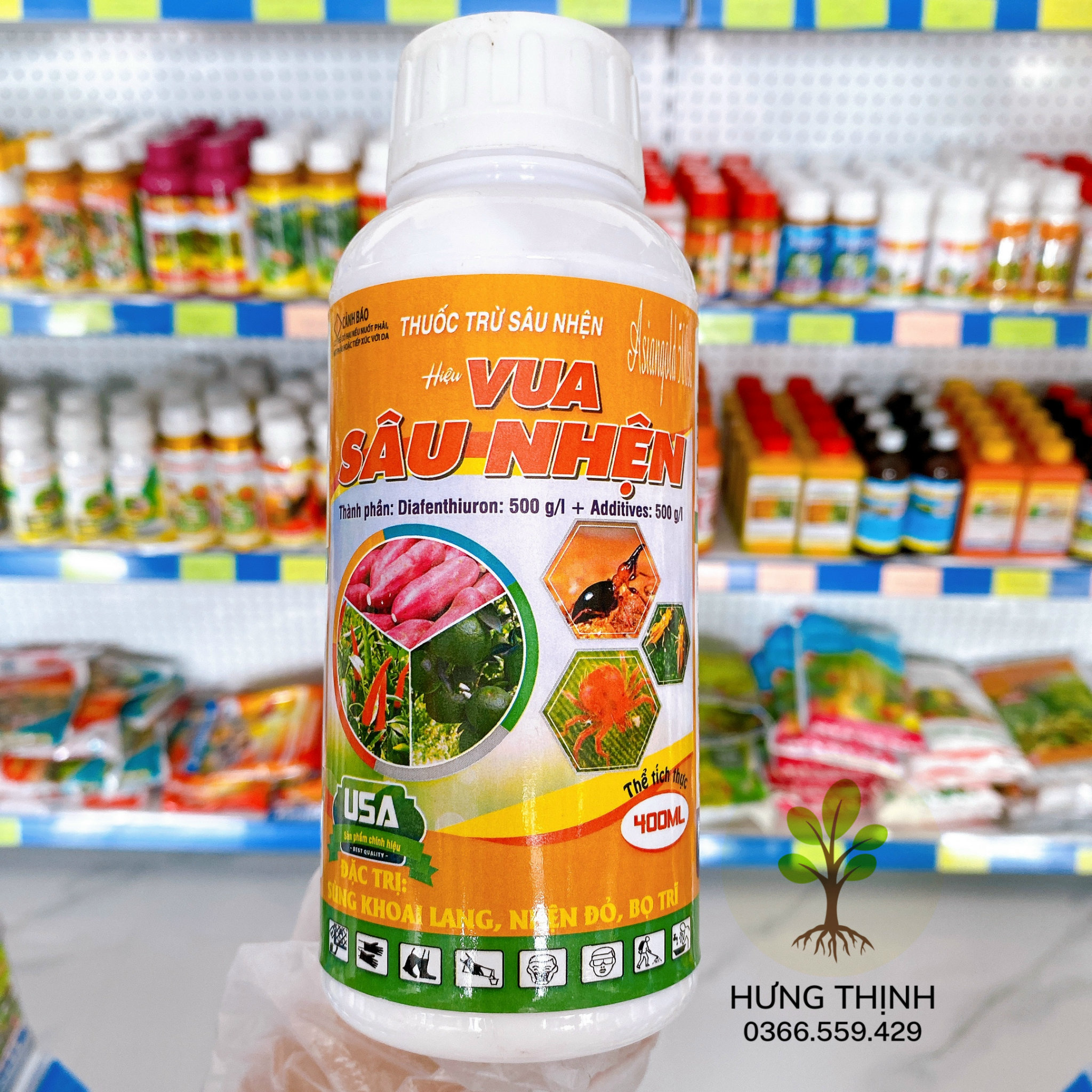 "vua sâu nhện" chuyên diệt sâu khoang lang, nhện đỏ, bọ trĩ 400ml