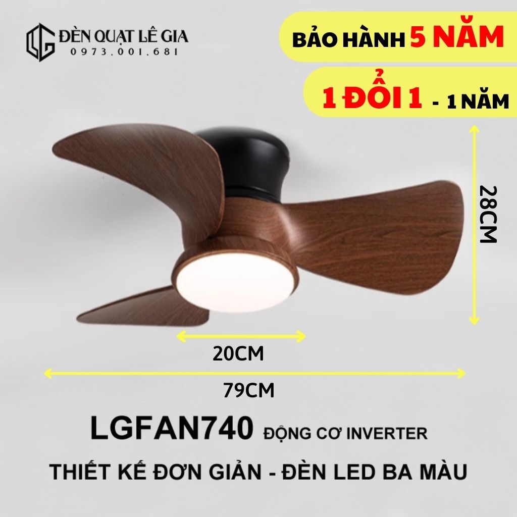 [Mới 2024] Quạt trần cho trần thấp | Quạt trần hiện đại LGFAN740 | Quạt trần cho chung cư 2024