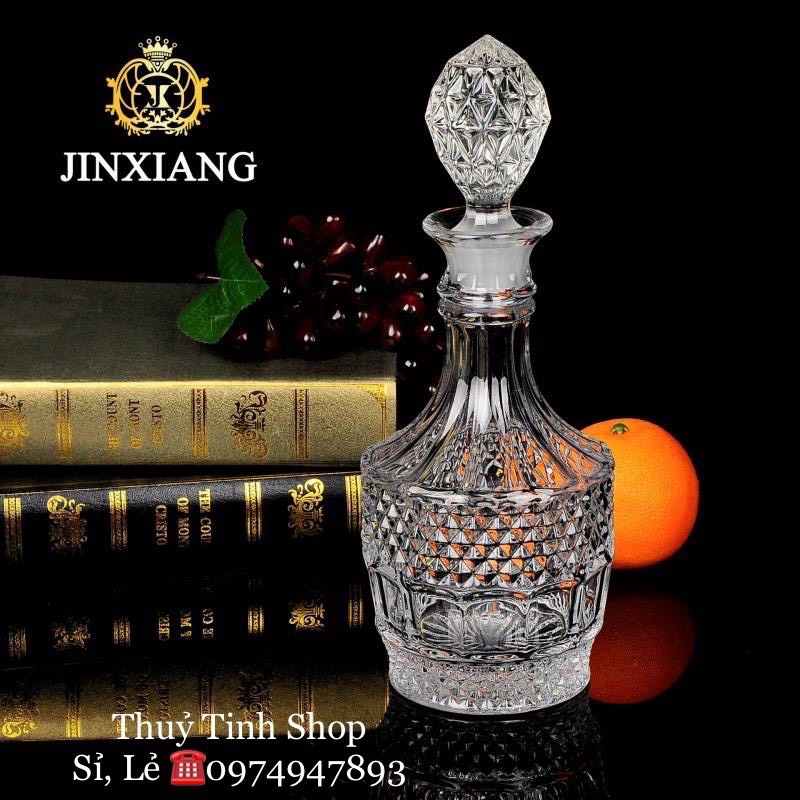 Bình, chai đựng rươu thuỷ tinh đẹp cao cấp 1l. mẫu số 8