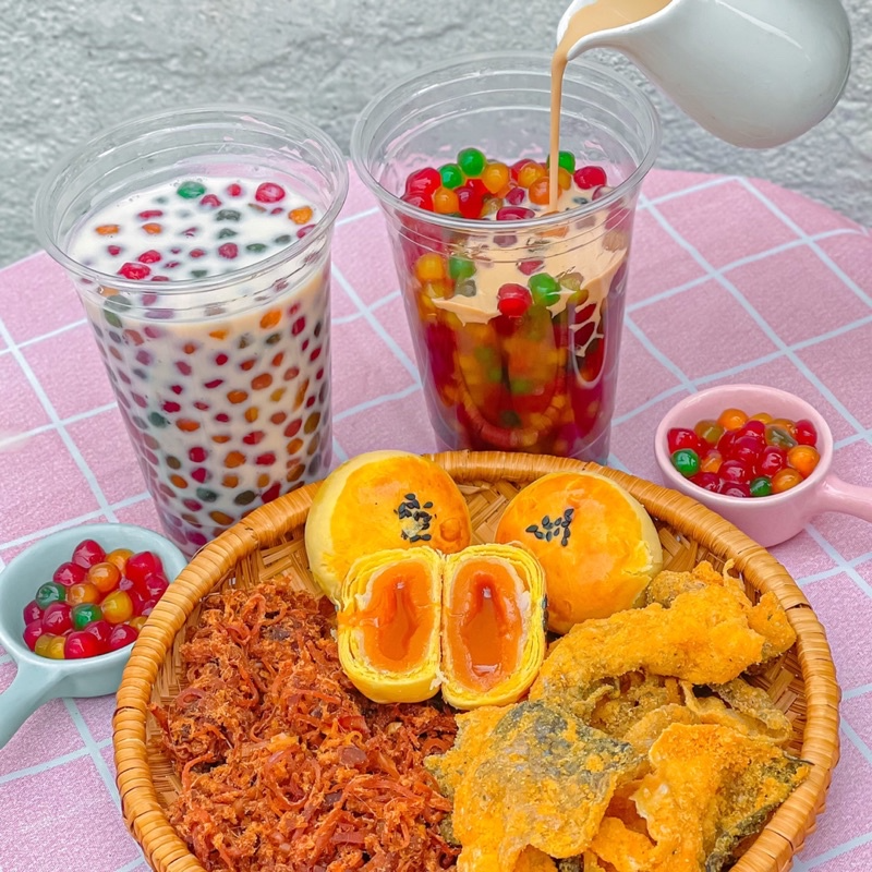 Trà Sữa Tự Pha Set Nguyên Liệu Trà Sữa Trân Châu Cầu Vồng
