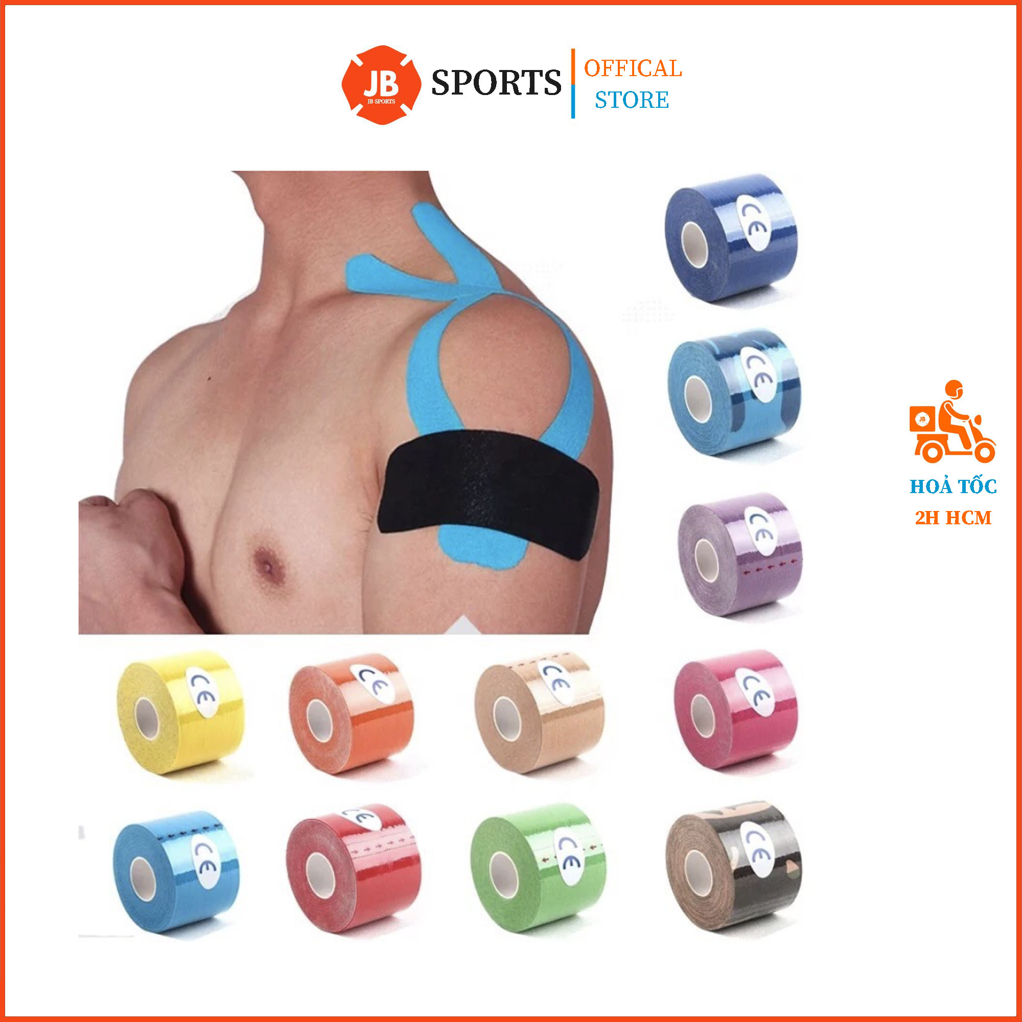 Băng dán cơ thể thao, băng keo dán cơ kinesio cao cấp, băng keo vải dán cơ