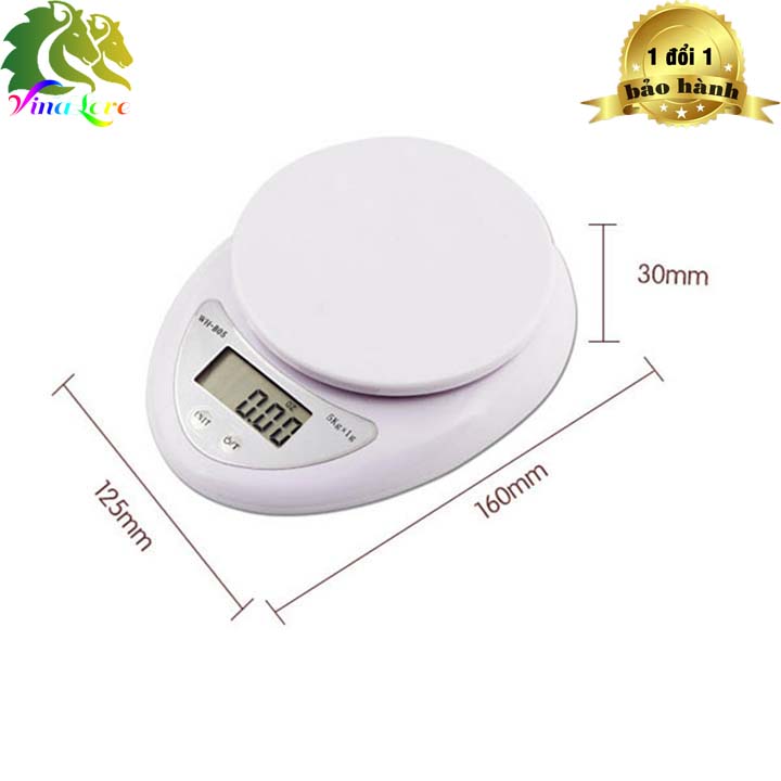 (Tặng 2 Pin) Cân Điện Tử Để Bàn 5KG Cân Điện Tử Thực Phẩm Nhà Bếp Electronic Kitchen Scale 5KG 7GS-05